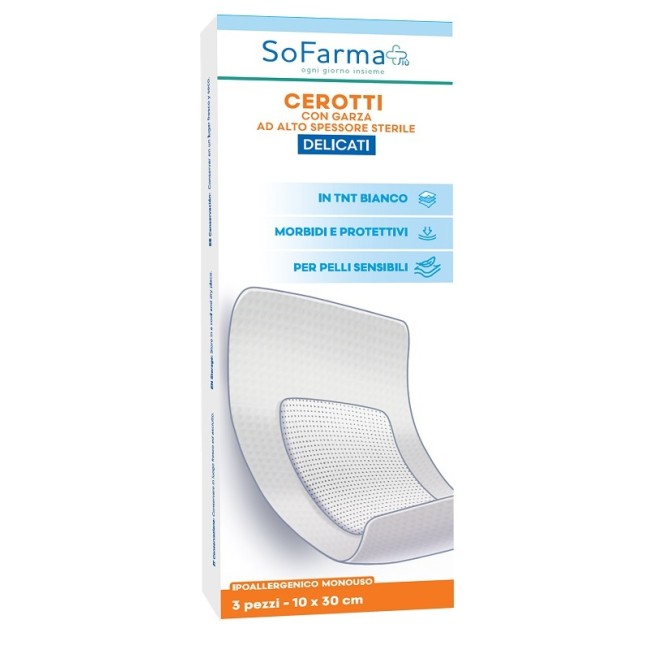 So. Farma. Morra Cerotto Delicato 10x20 Cm Sofarma 3 Pezzi