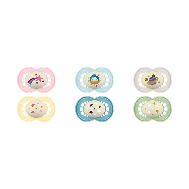 Mam Baby Mam Succhietto Original Night 16+ Mesi Silicone 2 Pezzi