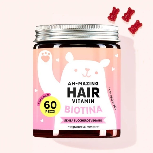 Bears With Benefits Ah-mazing Hair Vitamins Con Biotina 60 Caramelle Gommose Con Edulcoranti Senza Zuccheri