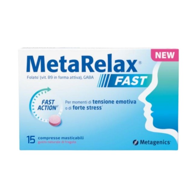 Metagenics Metarelax Fast 15 Compresse Masticabili Gusto Naturale Di Fragola Senza Glutine Senza Lattosio Con Edulcoranti