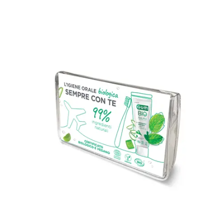 Sunstar Gum Travel Kit Bio 1 Spazzolino + 1 Dentifricio + 1 Scovolino Interdentale
