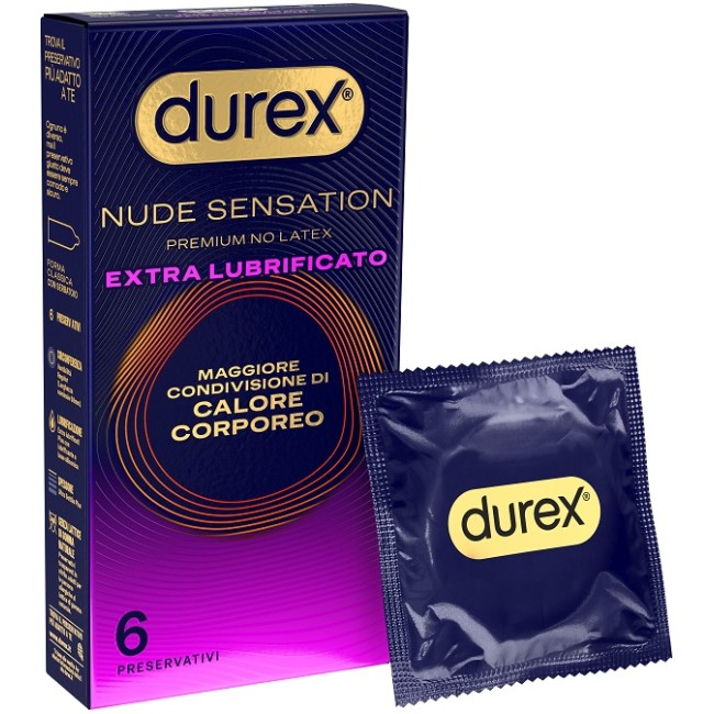 Reckitt Benckiser Durex Nude Sensation Regular Extra Lubrificato 6 Pezzi