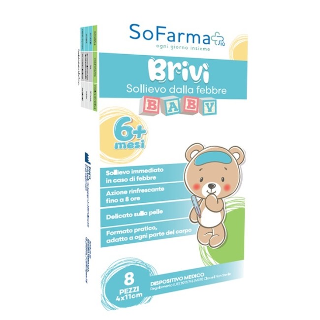 So. Farma. Morra Brivi' Sollievo Dalla Febbre 4x11 Cm 8 Pezzi Sofarmapiu'
