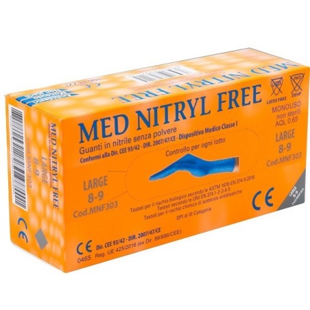 Gammadis Farmaceutici Guanti Nitrile Senza Polvere Large 100 Pezzi Gammadis