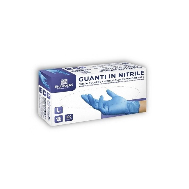 Gammadis Farmaceutici Guanti Nitrile Senza Polvere Medium 100 Pezzi Gammadis