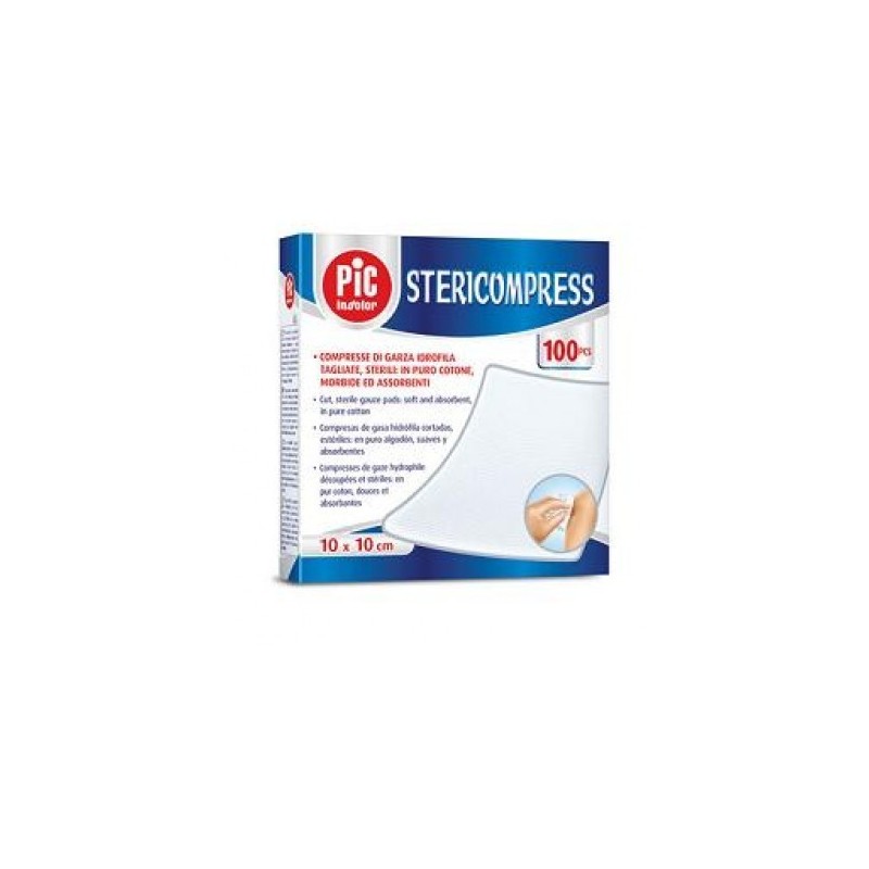 Pikdare Garza Compressa Idrofila Pic Stericompress 10x10 Cm 4 Buste 25 Pezzi