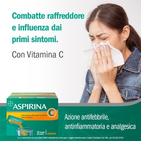 Bayer Aspirina 400 Mg Granulato Effervescente Con Vitamina C Acido Acetilsalicilico + Acido Ascorbico