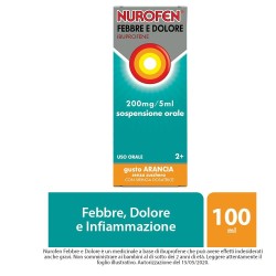 Reckitt Benckiser H. Nurofen Febbre E Dolore 200mg/5ml Sospensione Orale Gusto Arancia Senza Zucchero Nurofen Febbre E Dolore 20