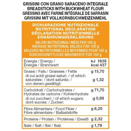 Molino Rivetti Pietro Il Pane Di Anna Grissini Integrali Senza Latte 200g
