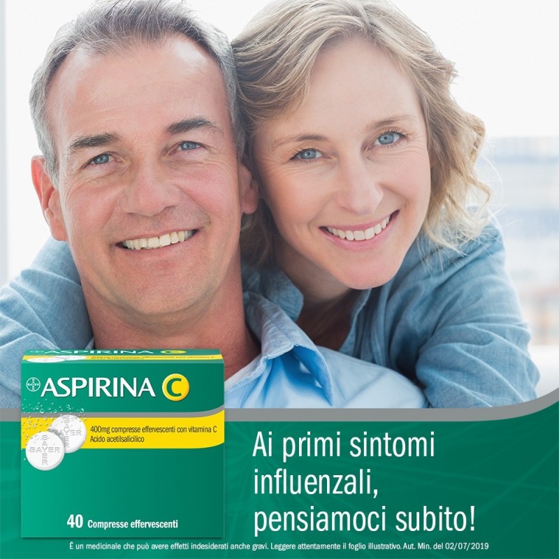 Bayer Aspirina 400 Mg Compresse Effervescenti Con Vitamina C Acido Acetilsalicilico + Acido Ascorbico